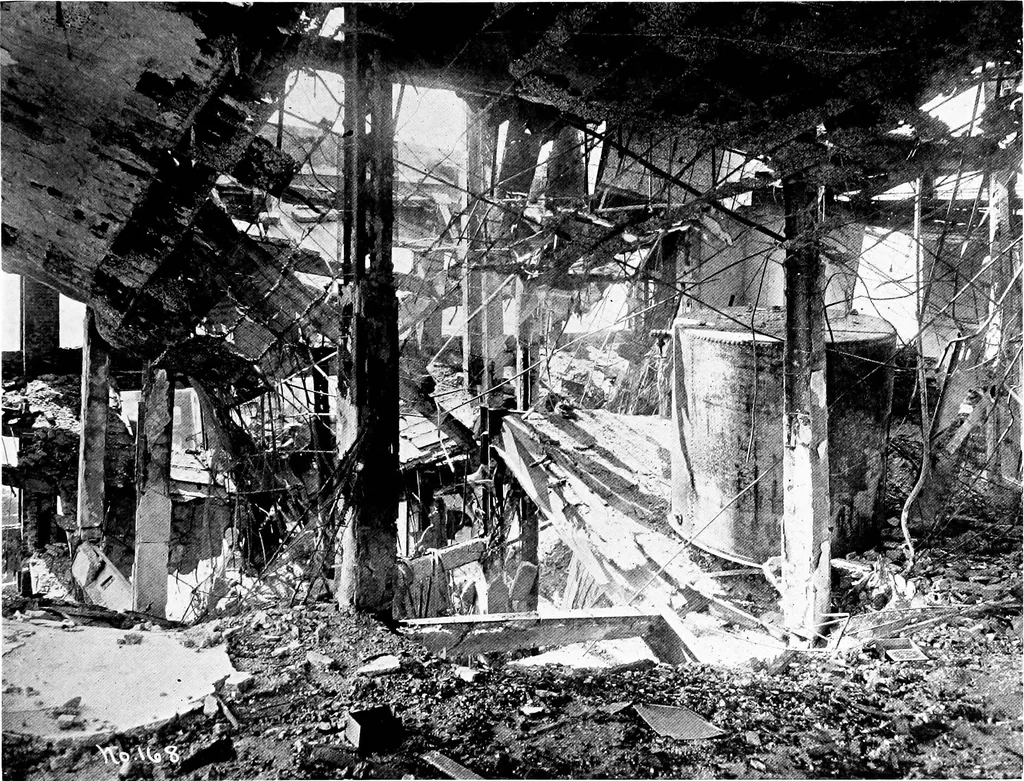 An illustration from The San Francisco earthquake and fire; a brief history of the disaster; a presentation of facts and resulting phenomena, with special reference to the efficiency of building materials, lessons of the disaster, 1906, leaf 104