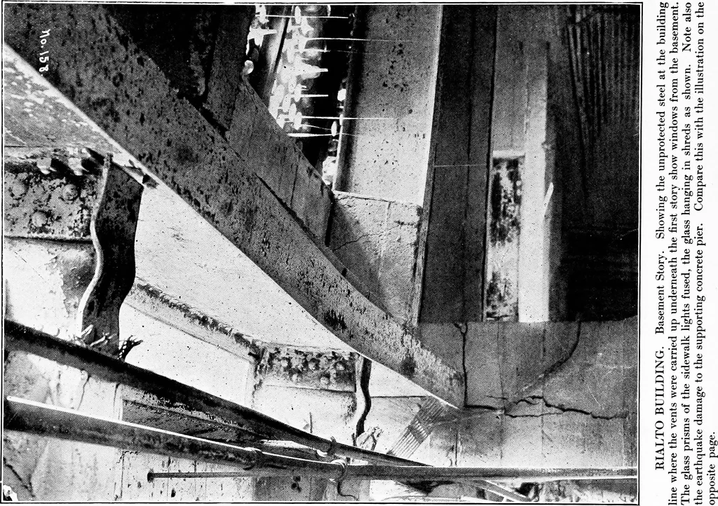 An illustration from The San Francisco earthquake and fire; a brief history of the disaster; a presentation of facts and resulting phenomena, with special reference to the efficiency of building materials, lessons of the disaster, 1906, leaf 121