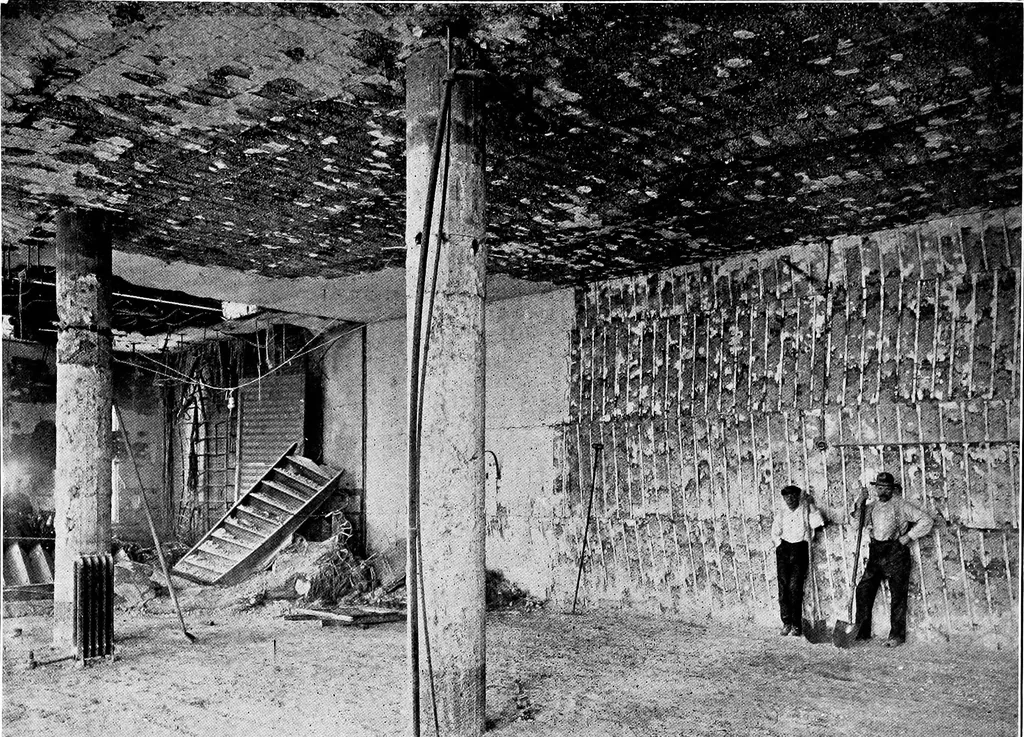 An illustration from The San Francisco earthquake and fire; a brief history of the disaster; a presentation of facts and resulting phenomena, with special reference to the efficiency of building materials, lessons of the disaster, 1906, leaf 137