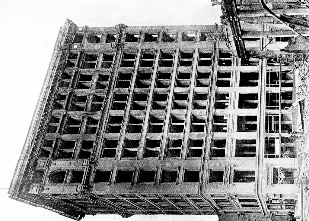An illustration from The San Francisco earthquake and fire; a brief history of the disaster; a presentation of facts and resulting phenomena, with special reference to the efficiency of building materials, lessons of the disaster, 1906, leaf 150
