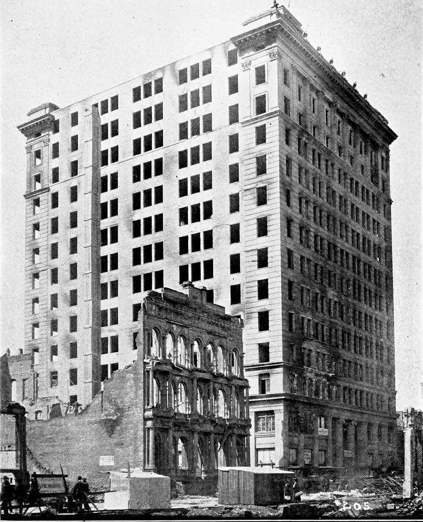 An illustration from The San Francisco earthquake and fire; a brief history of the disaster; a presentation of facts and resulting phenomena, with special reference to the efficiency of building materials, lessons of the disaster, 1906, leaf 162