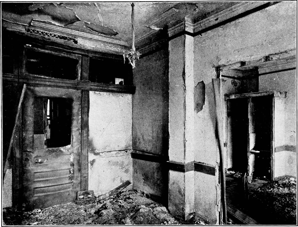 An illustration from The San Francisco earthquake and fire; a brief history of the disaster; a presentation of facts and resulting phenomena, with special reference to the efficiency of building materials, lessons of the disaster, 1906, leaf 173