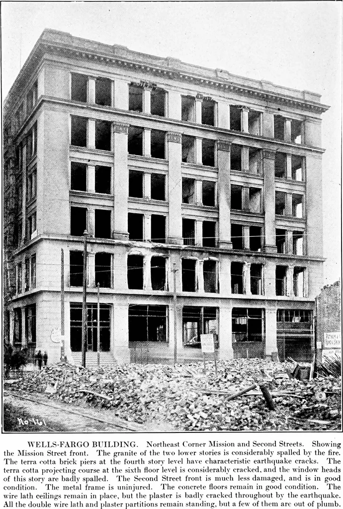 An illustration from The San Francisco earthquake and fire; a brief history of the disaster; a presentation of facts and resulting phenomena, with special reference to the efficiency of building materials, lessons of the disaster, 1906, leaf 176