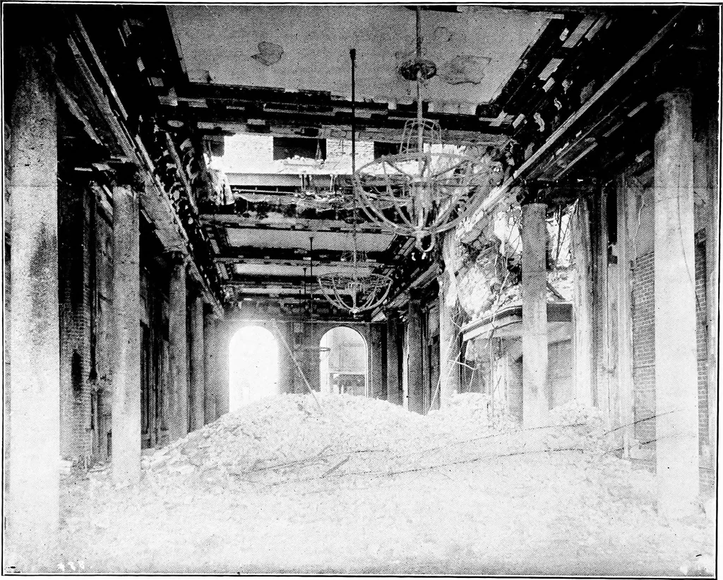 An illustration from The San Francisco earthquake and fire; a brief history of the disaster; a presentation of facts and resulting phenomena, with special reference to the efficiency of building materials, lessons of the disaster, 1906, leaf 181