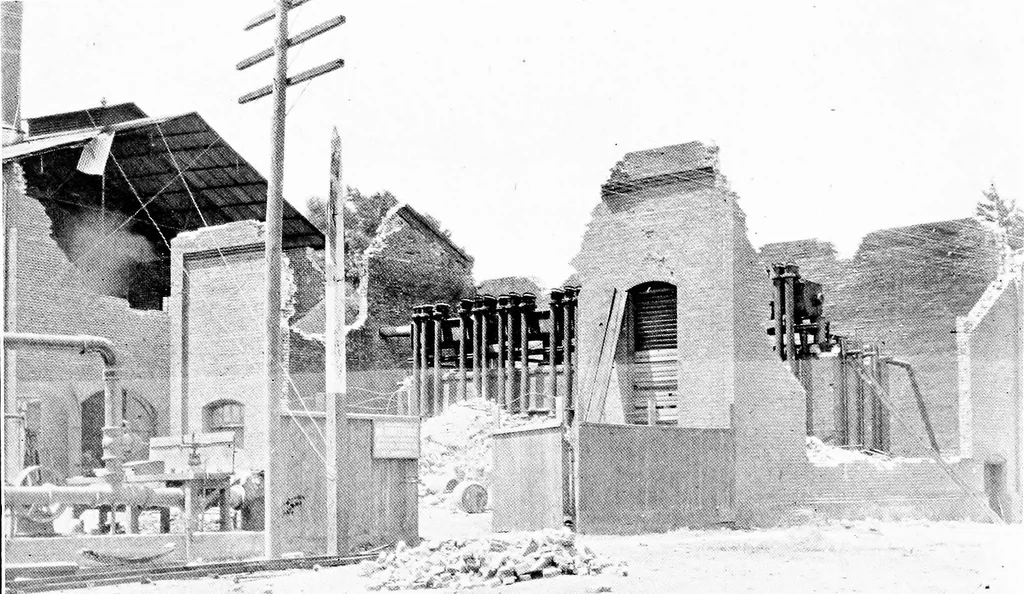 An illustration from The San Francisco earthquake and fire; a brief history of the disaster; a presentation of facts and resulting phenomena, with special reference to the efficiency of building materials, lessons of the disaster, 1906, leaf 19