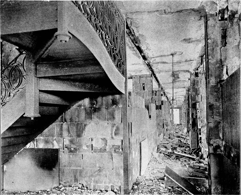 An illustration from The San Francisco earthquake and fire; a brief history of the disaster; a presentation of facts and resulting phenomena, with special reference to the efficiency of building materials, lessons of the disaster, 1906, leaf 193