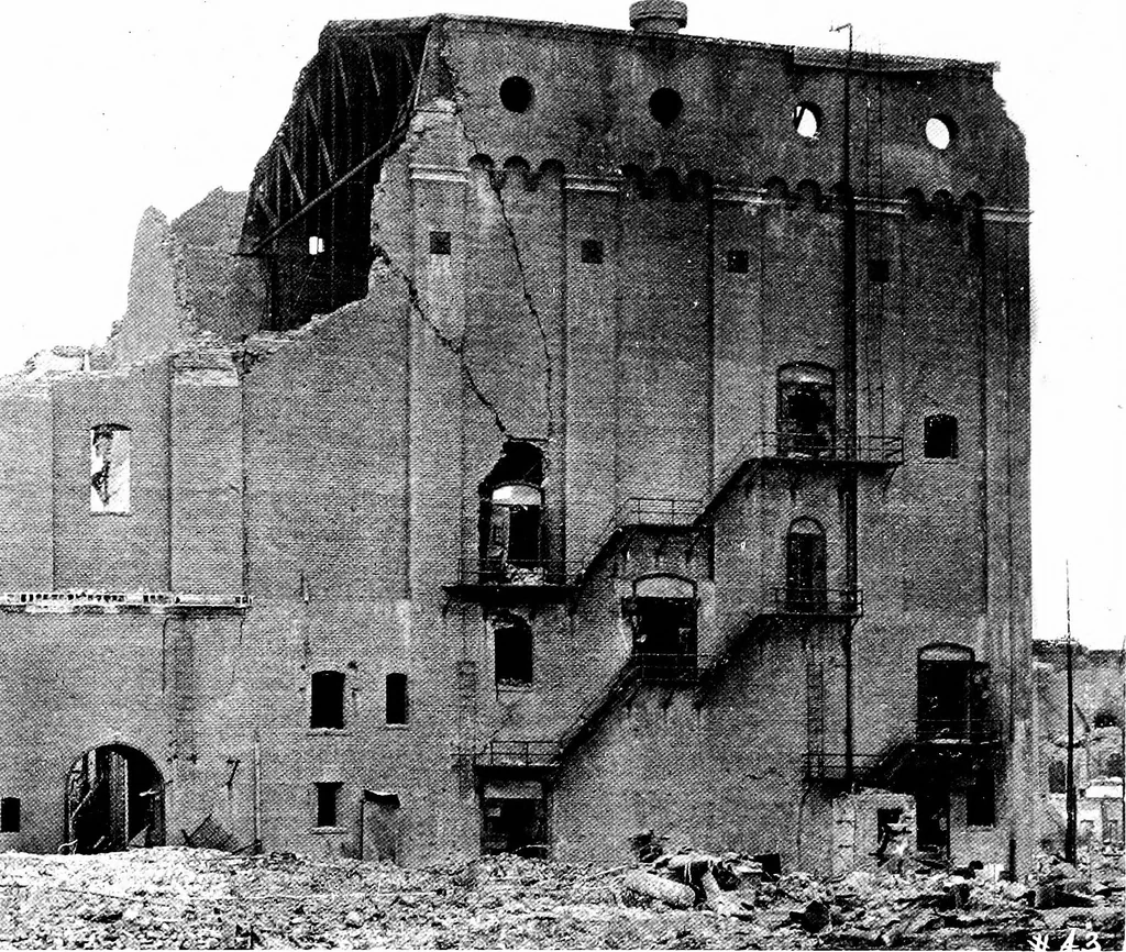 An illustration from The San Francisco earthquake and fire; a brief history of the disaster; a presentation of facts and resulting phenomena, with special reference to the efficiency of building materials, lessons of the disaster, 1906, leaf 201