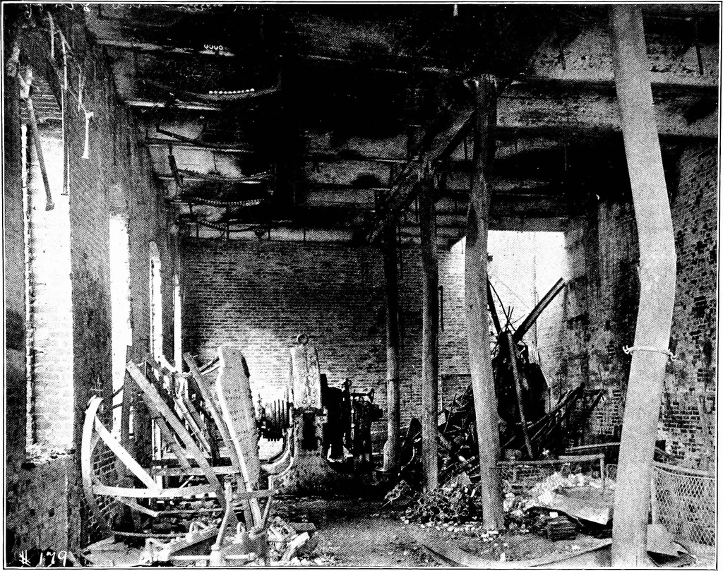 An illustration from The San Francisco earthquake and fire; a brief history of the disaster; a presentation of facts and resulting phenomena, with special reference to the efficiency of building materials, lessons of the disaster, 1906, leaf 235