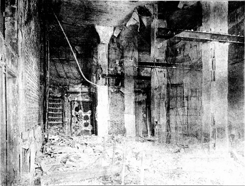 An illustration from The San Francisco earthquake and fire; a brief history of the disaster; a presentation of facts and resulting phenomena, with special reference to the efficiency of building materials, lessons of the disaster, 1906, leaf 238