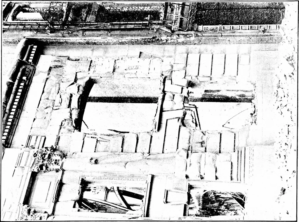 An illustration from The San Francisco earthquake and fire; a brief history of the disaster; a presentation of facts and resulting phenomena, with special reference to the efficiency of building materials, lessons of the disaster, 1906, leaf 248