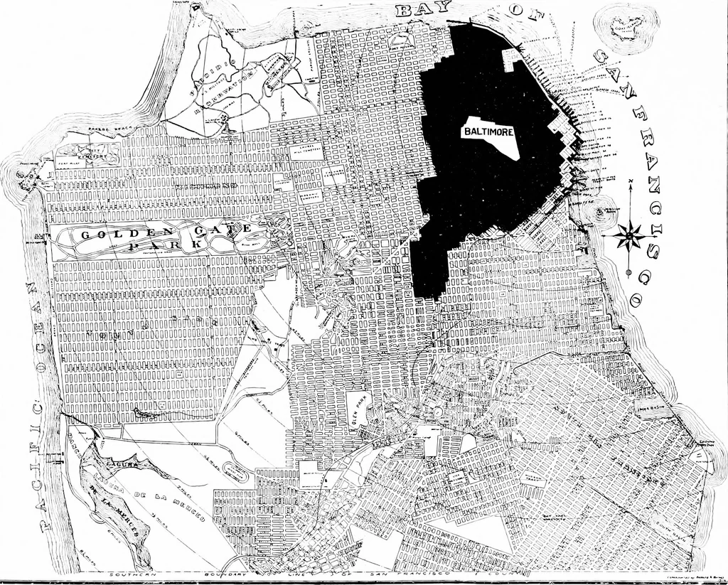 An illustration from The San Francisco earthquake and fire; a brief history of the disaster; a presentation of facts and resulting phenomena, with special reference to the efficiency of building materials, lessons of the disaster, 1906, leaf 27