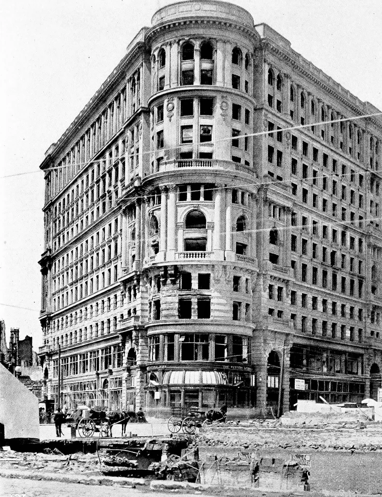 An illustration from The San Francisco earthquake and fire; a brief history of the disaster; a presentation of facts and resulting phenomena, with special reference to the efficiency of building materials, lessons of the disaster, 1906, leaf 51