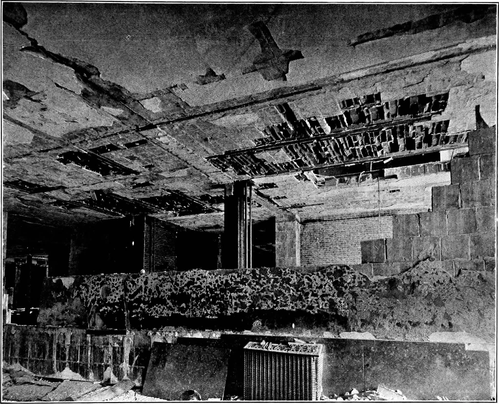 An illustration from The San Francisco earthquake and fire; a brief history of the disaster; a presentation of facts and resulting phenomena, with special reference to the efficiency of building materials, lessons of the disaster, 1906, leaf 76