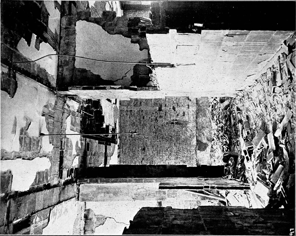 An illustration from The San Francisco earthquake and fire; a brief history of the disaster; a presentation of facts and resulting phenomena, with special reference to the efficiency of building materials, lessons of the disaster, 1906, leaf 79