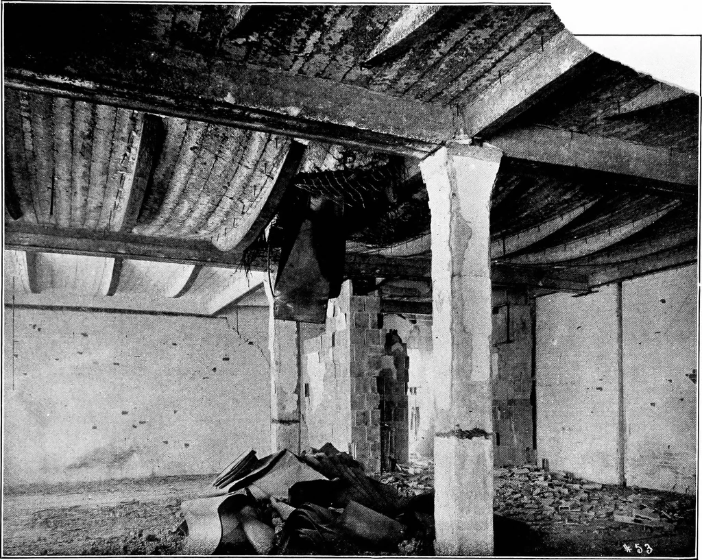 An illustration from The San Francisco earthquake and fire; a brief history of the disaster; a presentation of facts and resulting phenomena, with special reference to the efficiency of building materials, lessons of the disaster, 1906, leaf 86