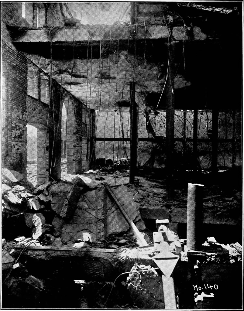 An illustration from The San Francisco earthquake and fire; a brief history of the disaster; a presentation of facts and resulting phenomena, with special reference to the efficiency of building materials, lessons of the disaster, 1906, leaf 93