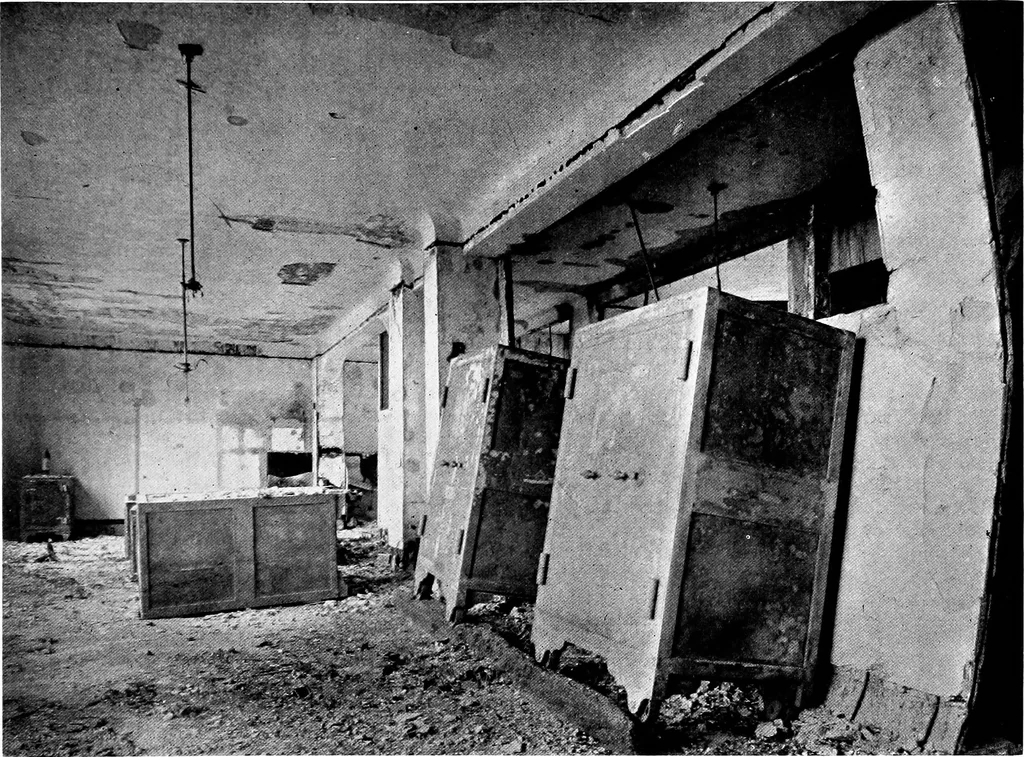 An illustration from The San Francisco earthquake and fire; a brief history of the disaster; a presentation of facts and resulting phenomena, with special reference to the efficiency of building materials, lessons of the disaster, 1906, leaf 98
