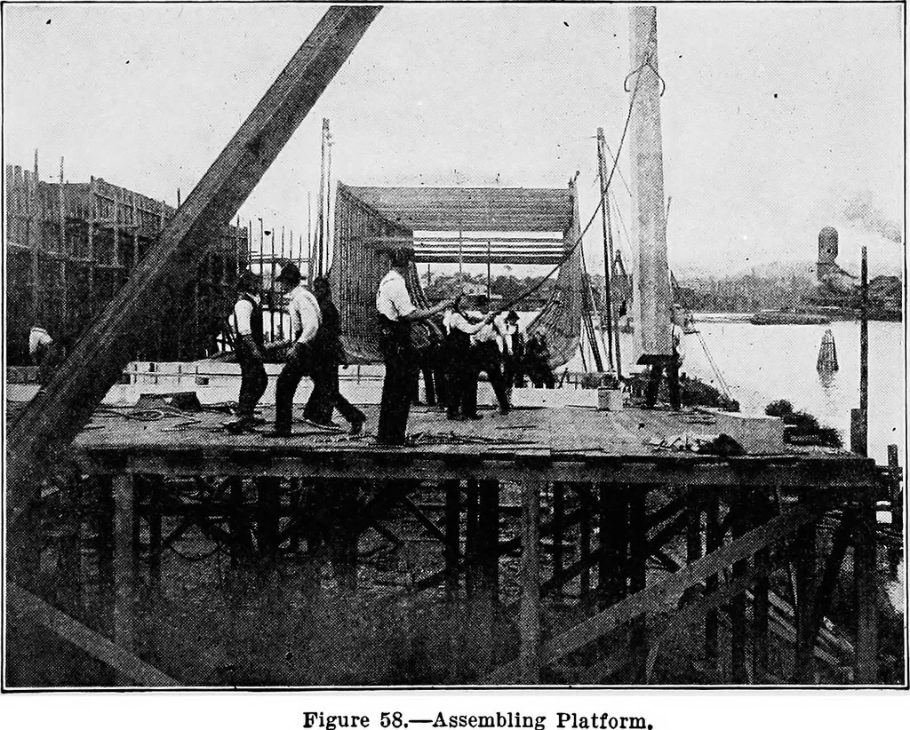 An illustration from A practical course in wooden boat and ship building, the fundamental principles and practical methods described in detail, especially written for carpenters and other woodworkers who desire to engage in boat or ship building, and as a textbook for schools, 1918, leaf 112