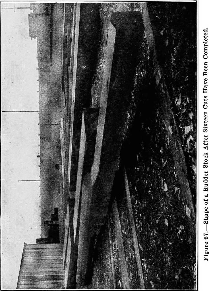 An illustration from A practical course in wooden boat and ship building, the fundamental principles and practical methods described in detail, especially written for carpenters and other woodworkers who desire to engage in boat or ship building, and as a textbook for schools, 1918, leaf 123