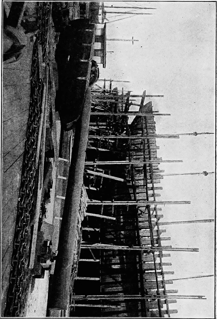 An illustration from A practical course in wooden boat and ship building, the fundamental principles and practical methods described in detail, especially written for carpenters and other woodworkers who desire to engage in boat or ship building, and as a textbook for schools, 1918, leaf 124