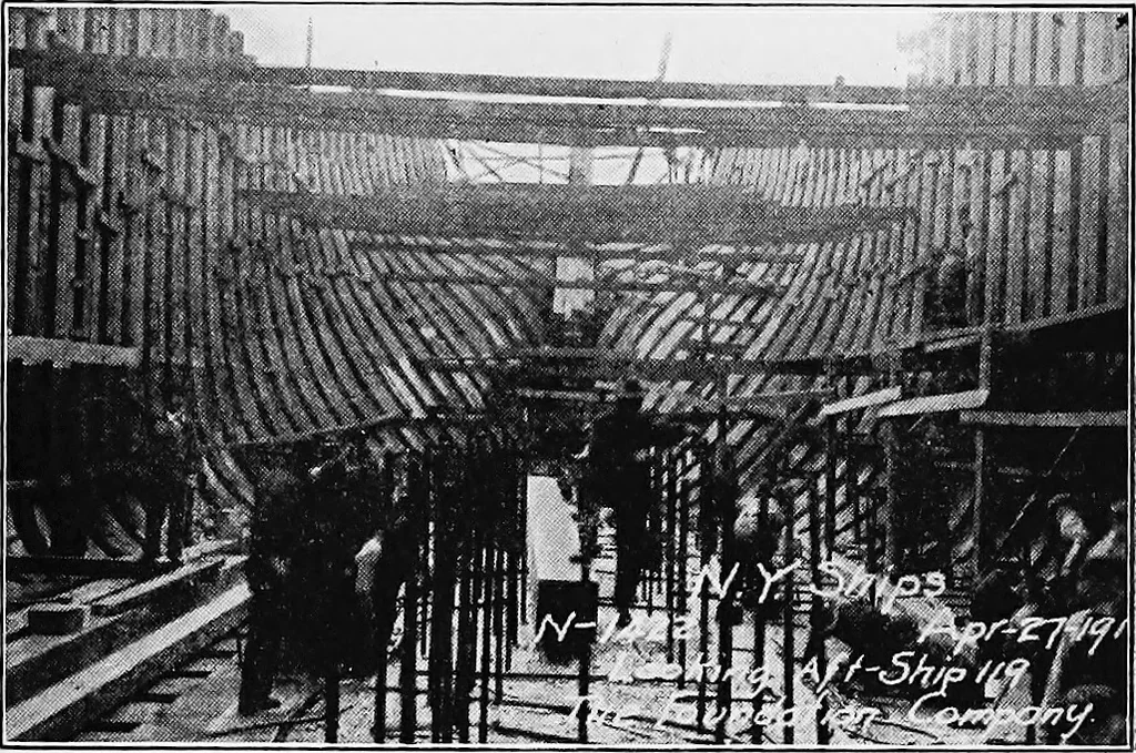 An illustration from A practical course in wooden boat and ship building, the fundamental principles and practical methods described in detail, especially written for carpenters and other woodworkers who desire to engage in boat or ship building, and as a textbook for schools, 1918, leaf 136