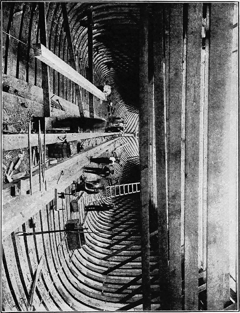 An illustration from A practical course in wooden boat and ship building, the fundamental principles and practical methods described in detail, especially written for carpenters and other woodworkers who desire to engage in boat or ship building, and as a textbook for schools, 1918, leaf 138