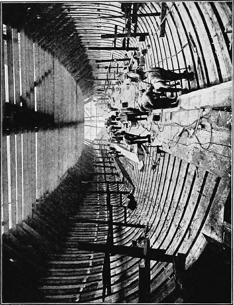 An illustration from A practical course in wooden boat and ship building, the fundamental principles and practical methods described in detail, especially written for carpenters and other woodworkers who desire to engage in boat or ship building, and as a textbook for schools, 1918, leaf 139