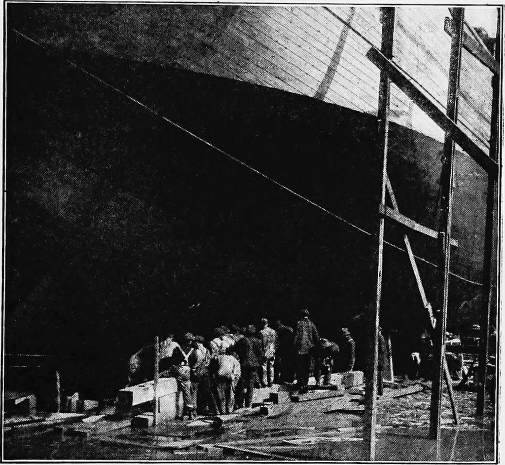 An illustration from A practical course in wooden boat and ship building, the fundamental principles and practical methods described in detail, especially written for carpenters and other woodworkers who desire to engage in boat or ship building, and as a textbook for schools, 1918, leaf 152