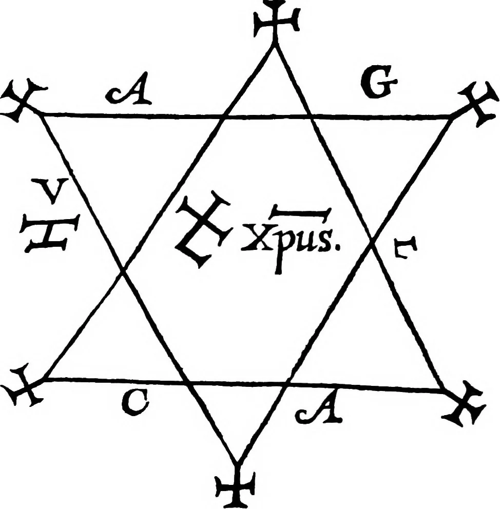 An illustration from Henry Cornelius Agrippa's Fourth book of occult philosophy, and geomancy. Magical elements of Peter de Abano. Astronomical geomancy [by Gerardus Cremonensis]. The nature of spirits [by Gorg Pictorius]. And arbatel of magic, 1655, leaf 117