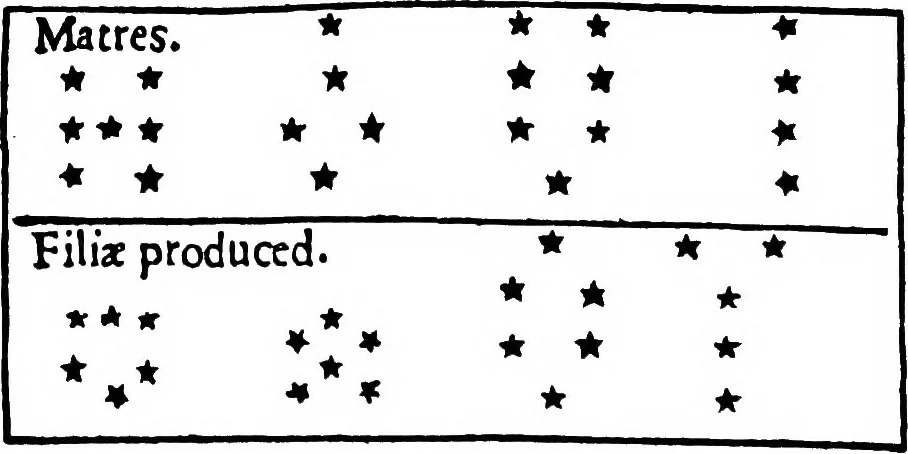 An illustration from Henry Cornelius Agrippa's Fourth book of occult philosophy, and geomancy. Magical elements of Peter de Abano. Astronomical geomancy [by Gerardus Cremonensis]. The nature of spirits [by Gorg Pictorius]. And arbatel of magic, 1655, leaf 43