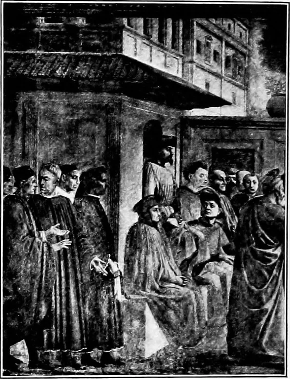 An illustration from Pictures and their painters; the history of painting, 1907, leaf 75
