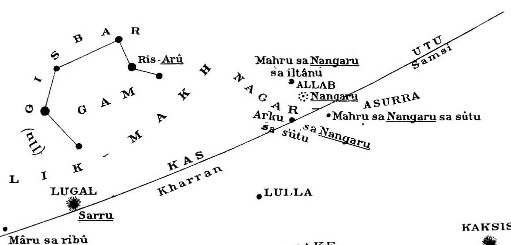 An illustration from Researches into the origin of the primitive constellations of the Greeks, Phoenicians and Babylonians, 1899, leaf 364