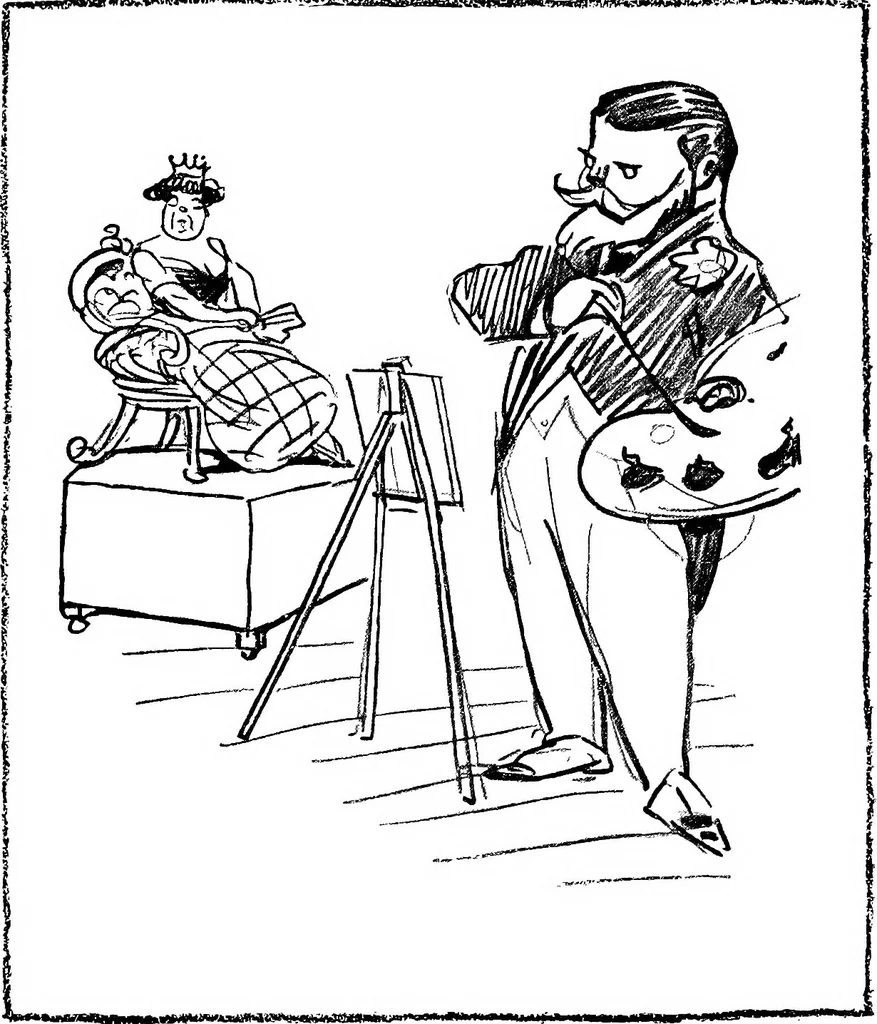 An illustration from Confessions of a caricaturist, 1917, leaf 44