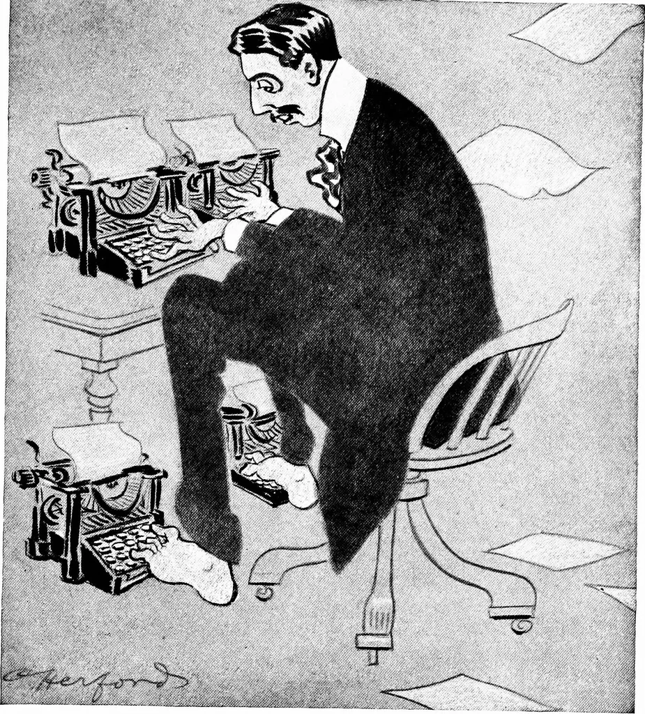 An illustration from Confessions of a caricaturist, 1917, leaf 46