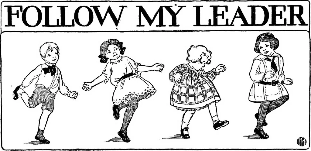 An illustration from Dramatic games and dances for little children, 1920, leaf 15