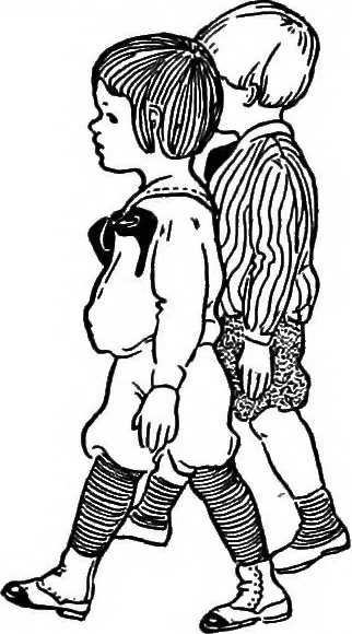 An illustration from Dramatic games and dances for little children, 1920, leaf 21
