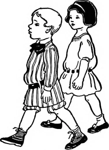 An illustration from Dramatic games and dances for little children, 1920, leaf 21