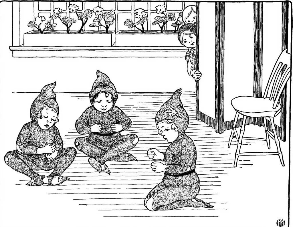 An illustration from Dramatic games and dances for little children, 1920, leaf 83