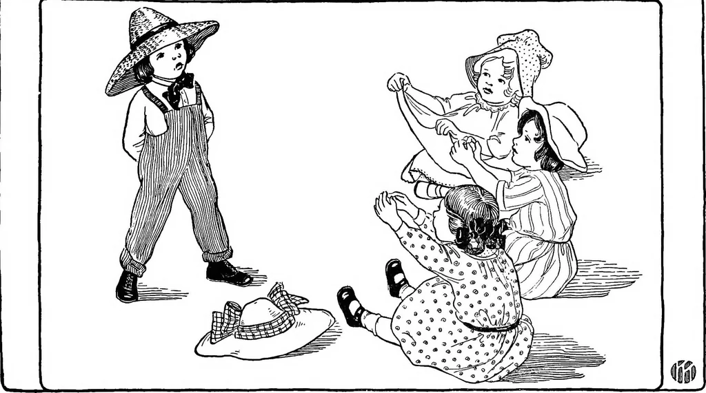 An illustration from Dramatic games and dances for little children, 1920, leaf 88