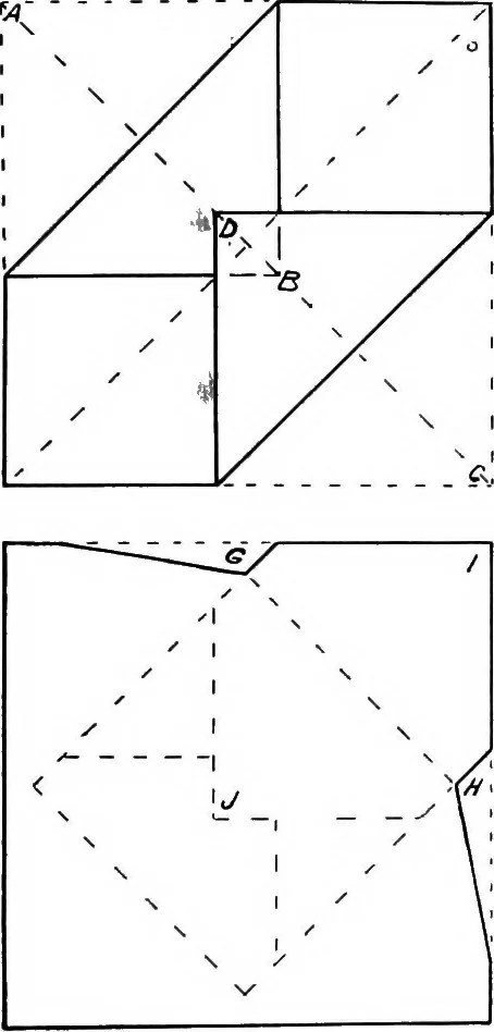 An illustration from Paper and cardboard construction. An analysis of the scope of paper and cardboard construction for primary grades of public schools ... Book problems, box problems, card problems, envelope problems, 1916, leaf 118