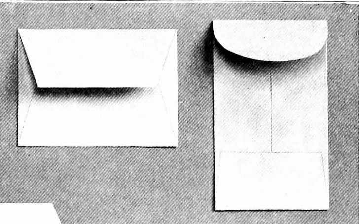 An illustration from Paper and cardboard construction. An analysis of the scope of paper and cardboard construction for primary grades of public schools ... Book problems, box problems, card problems, envelope problems, 1916, leaf 126