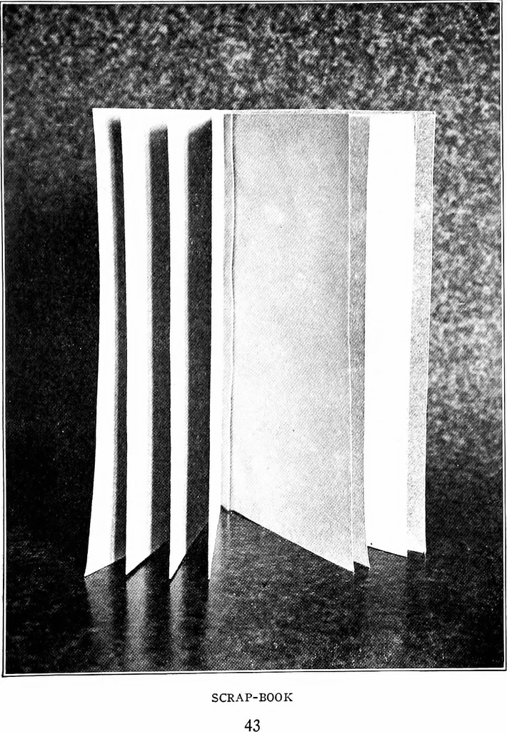An illustration from Paper and cardboard construction. An analysis of the scope of paper and cardboard construction for primary grades of public schools ... Book problems, box problems, card problems, envelope problems, 1916, leaf 48