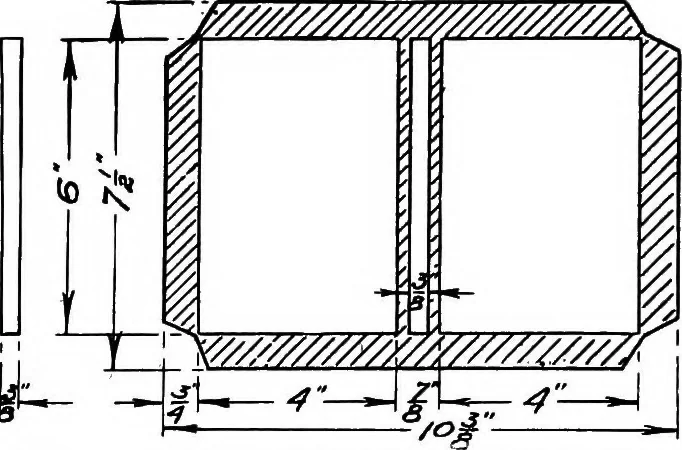 An illustration from Paper and cardboard construction. An analysis of the scope of paper and cardboard construction for primary grades of public schools ... Book problems, box problems, card problems, envelope problems, 1916, leaf 55