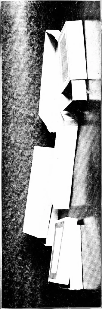 An illustration from Paper and cardboard construction. An analysis of the scope of paper and cardboard construction for primary grades of public schools ... Book problems, box problems, card problems, envelope problems, 1916, leaf 78