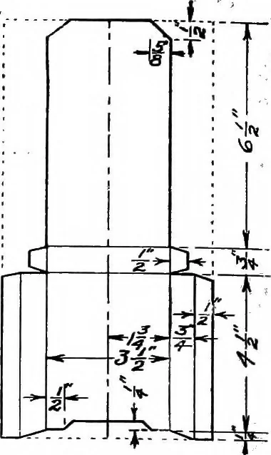An illustration from Paper and cardboard construction. An analysis of the scope of paper and cardboard construction for primary grades of public schools ... Book problems, box problems, card problems, envelope problems, 1916, leaf 89