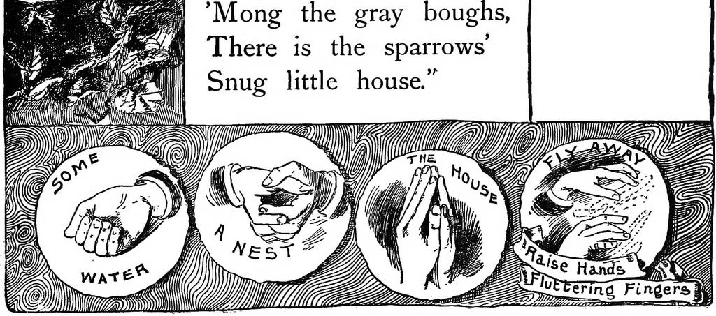 An illustration from Finger plays for nursery and kindergarten, 1921, leaf 56