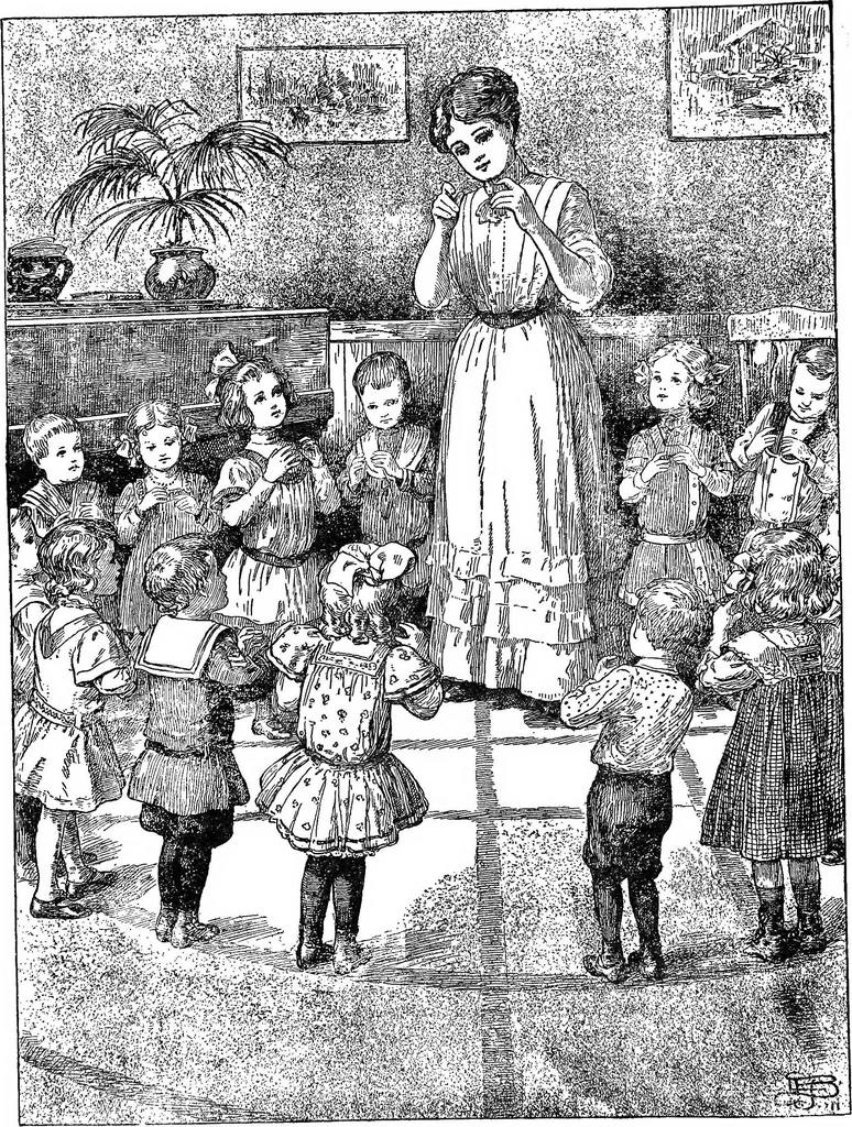 An illustration from Finger plays for nursery and kindergarten, 1921, leaf 7