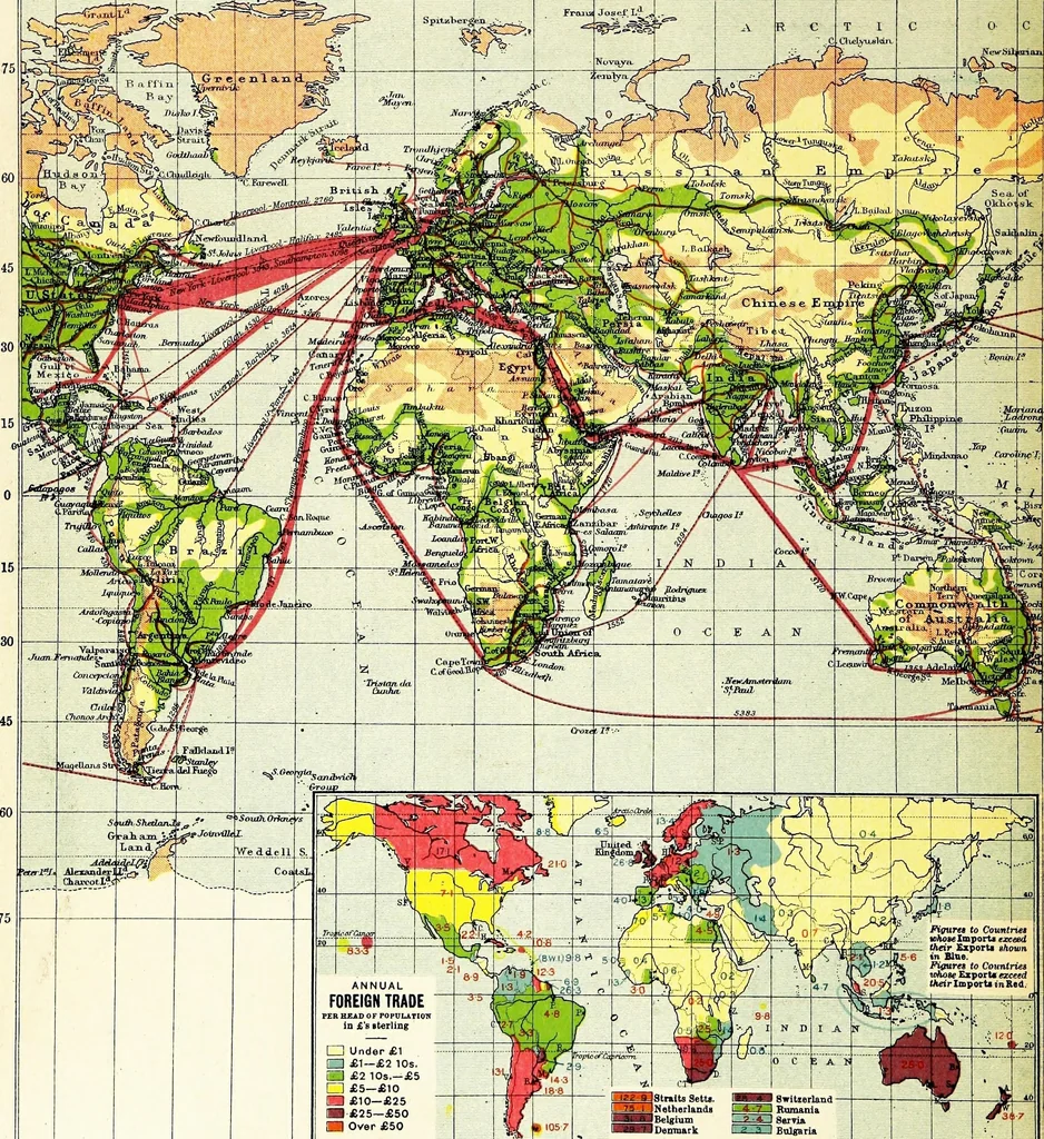An illustration from An atlas of commercial geography, 1913, leaf 19