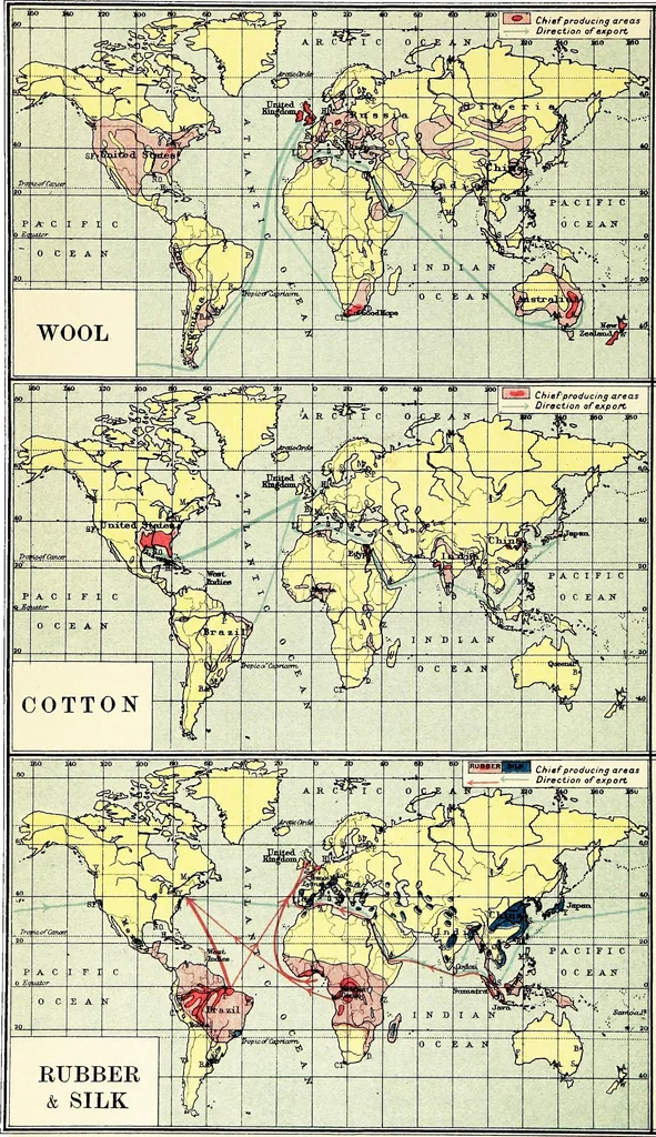 An illustration from An atlas of commercial geography, 1913, leaf 27