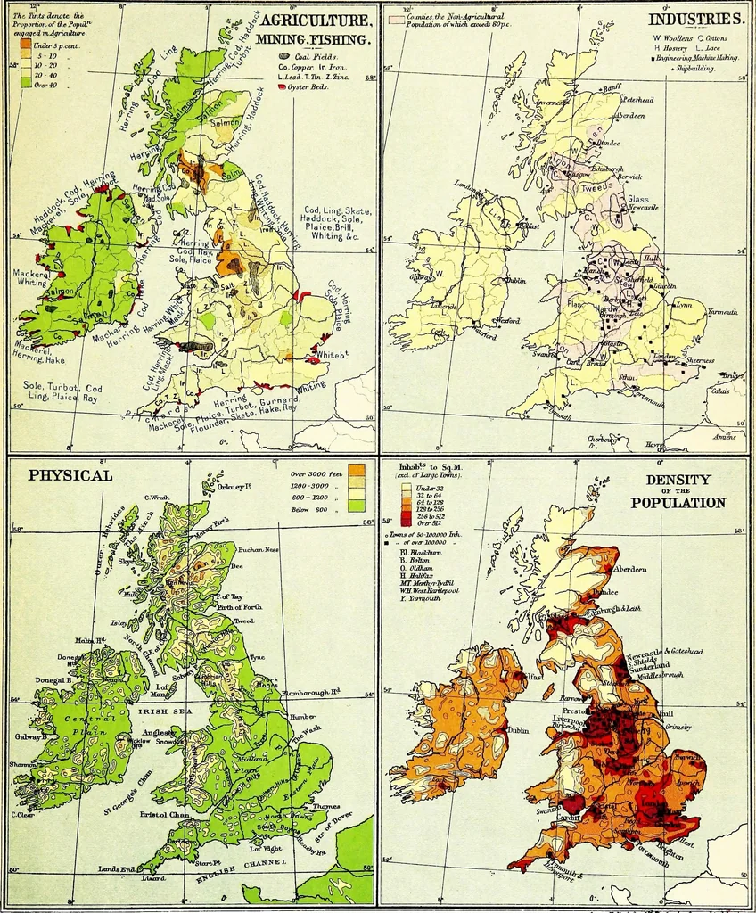 An illustration from An atlas of commercial geography, 1913, leaf 36